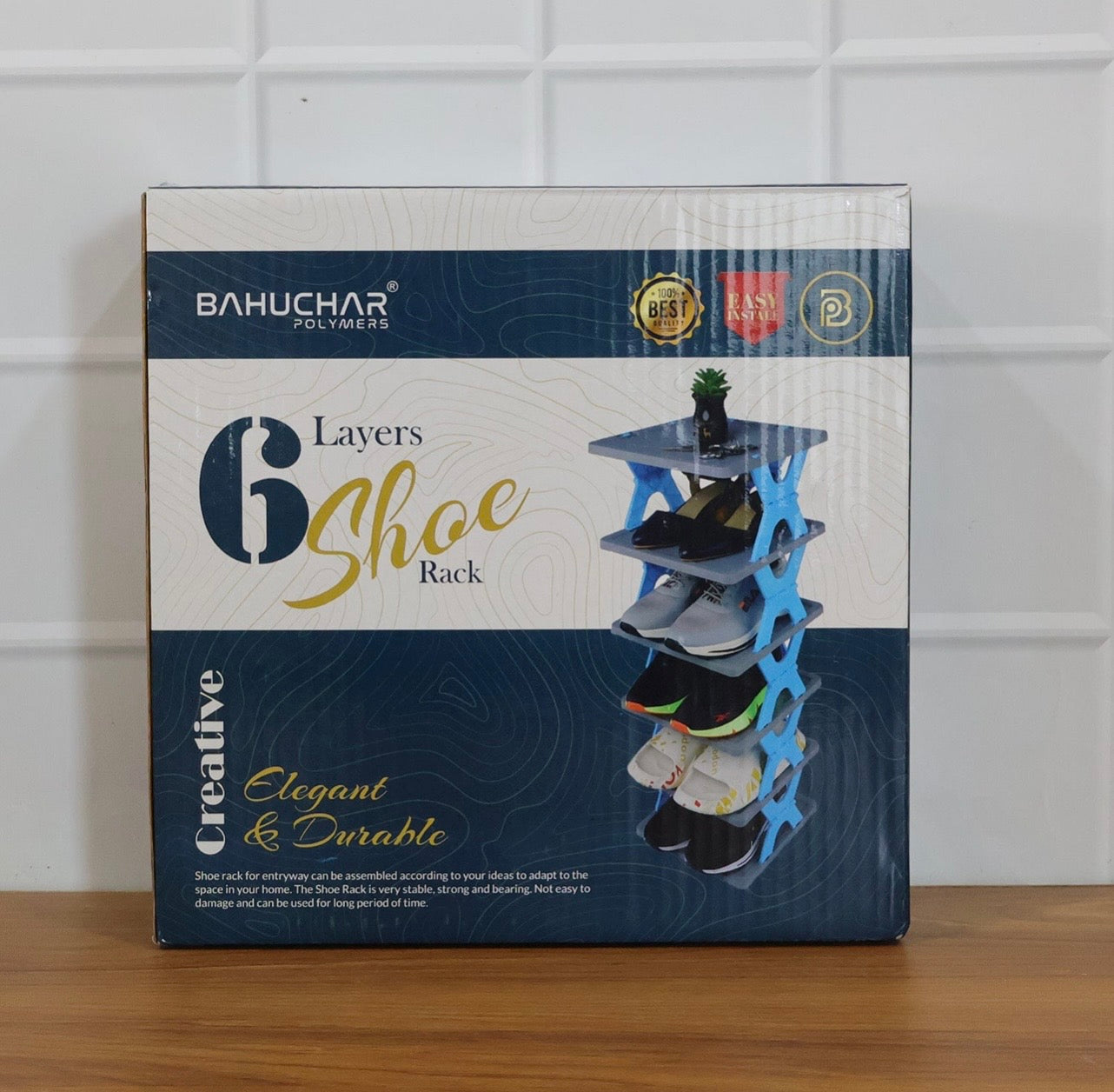 Hombay 6-Layer Plastic Shoe Rack | Space Saving Multipurpose Shoe Organizer for Home