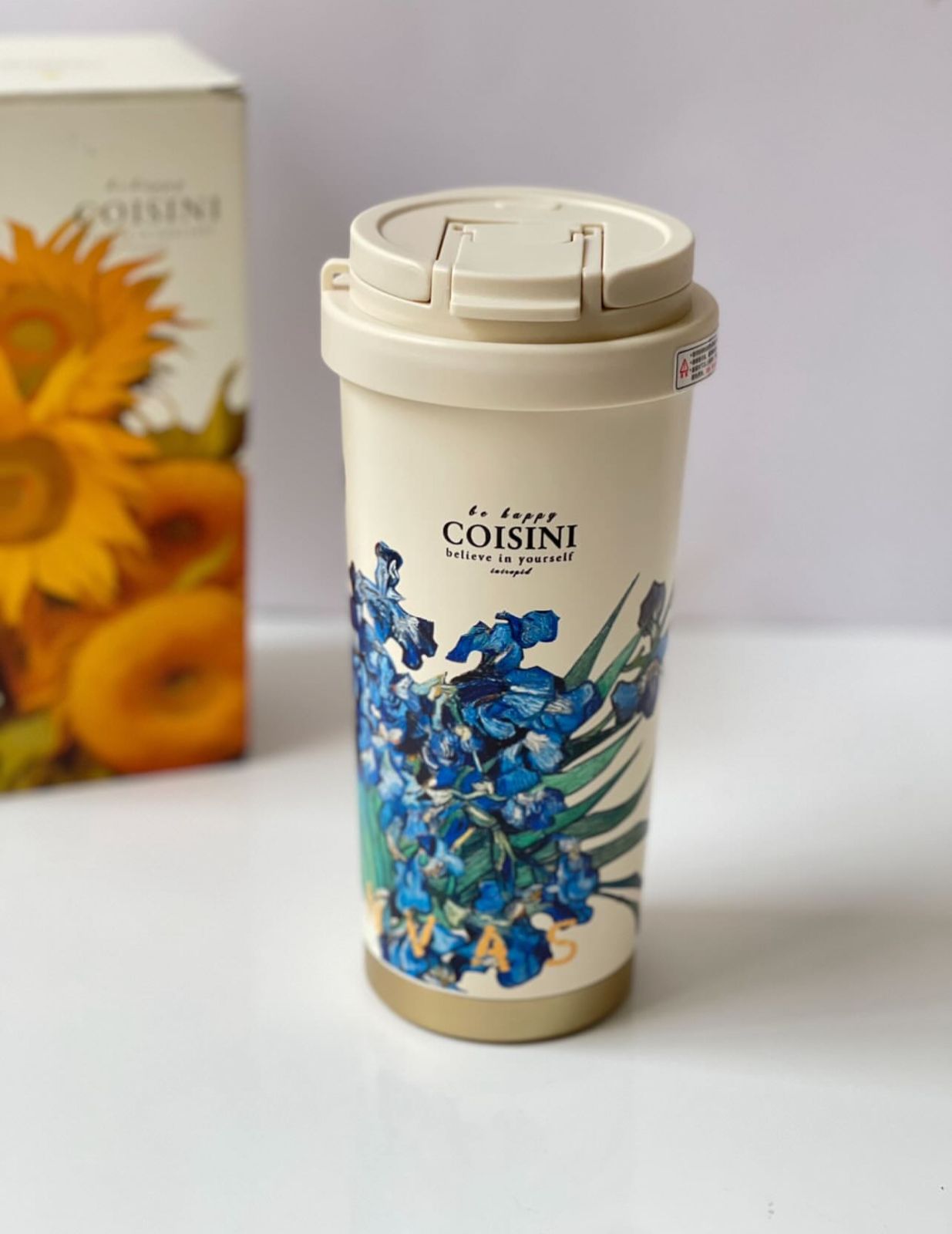 🌼 COISINI Floral Stainless Steel Thermos Tumbler – 520ml