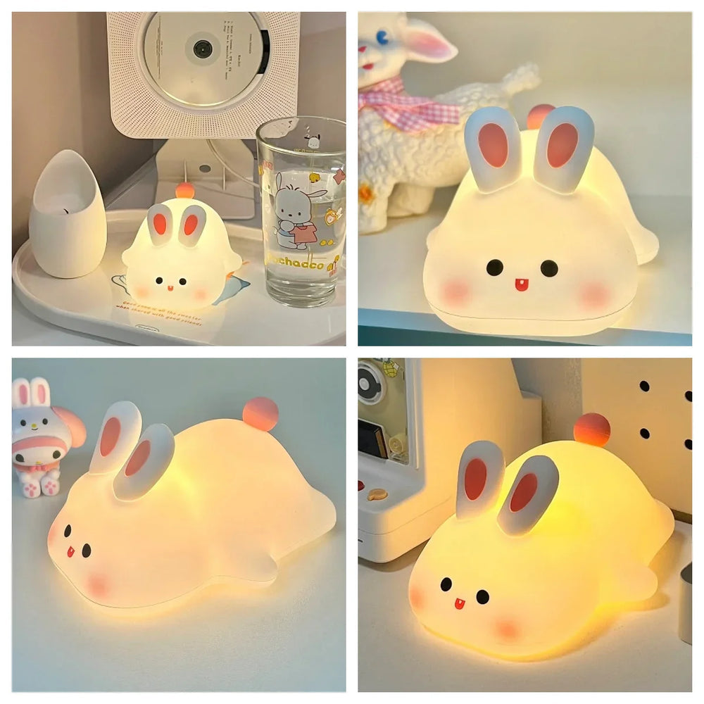 ✨ HOMBAY Cute Bunny Silicone Night Light – Soft Glow Bedside Lamp for Kids & Adults
