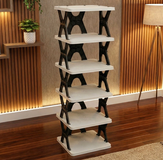 Hombay 6-Layer Plastic Shoe Rack | Space Saving Multipurpose Shoe Organizer for Home