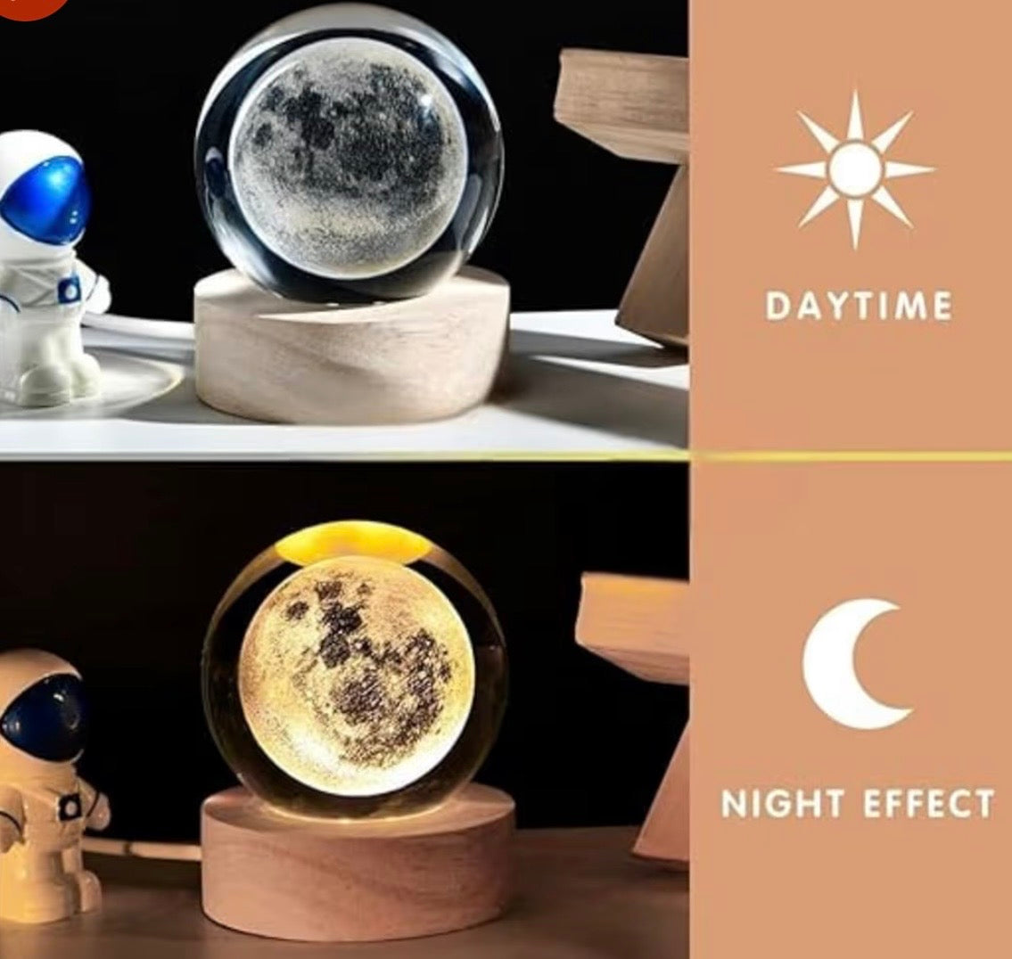 HOMBAY Luminous 3D Moon Crystal Lamp – Ambient LED Decor Light.