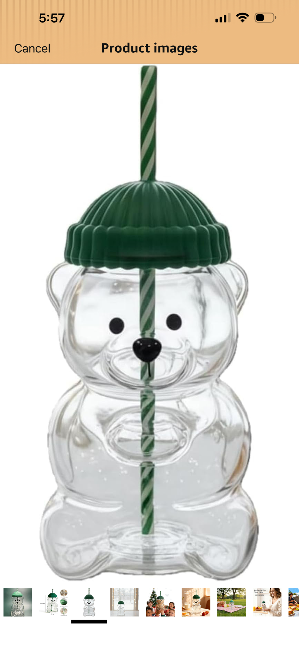 HOMBAY™ Teddy Glass Tumbler with Straw & Leak-Proof Lid | 20oz (590ml)
