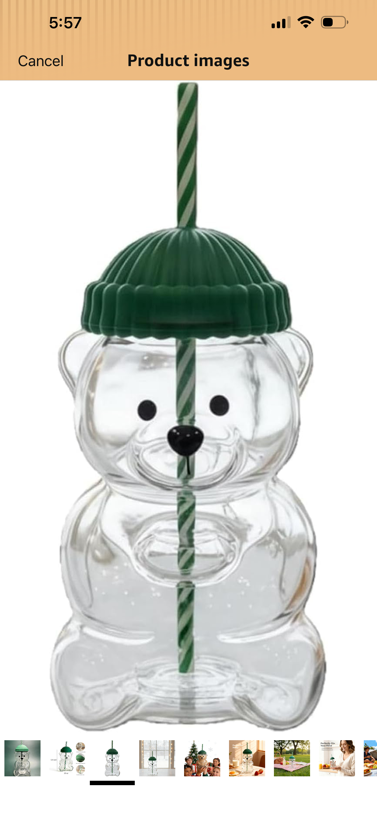 HOMBAY™ Teddy Glass Tumbler with Straw & Leak-Proof Lid | 20oz (590ml)
