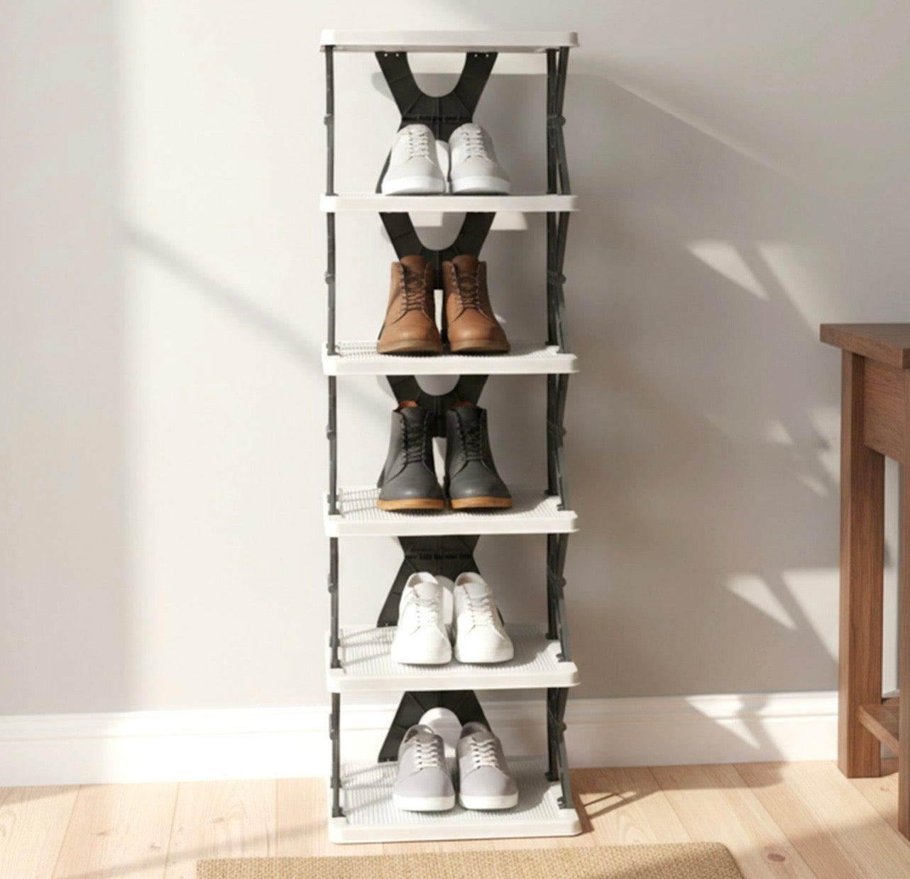 Hombay 6-Layer Plastic Shoe Rack | Space Saving Multipurpose Shoe Organizer for Home