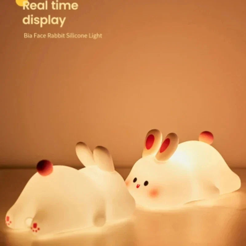 ✨ HOMBAY Cute Bunny Silicone Night Light – Soft Glow Bedside Lamp for Kids & Adults
