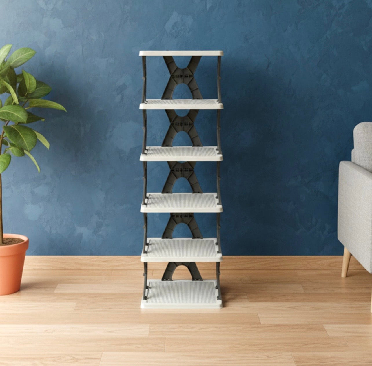 Hombay 6-Layer Plastic Shoe Rack | Space Saving Multipurpose Shoe Organizer for Home