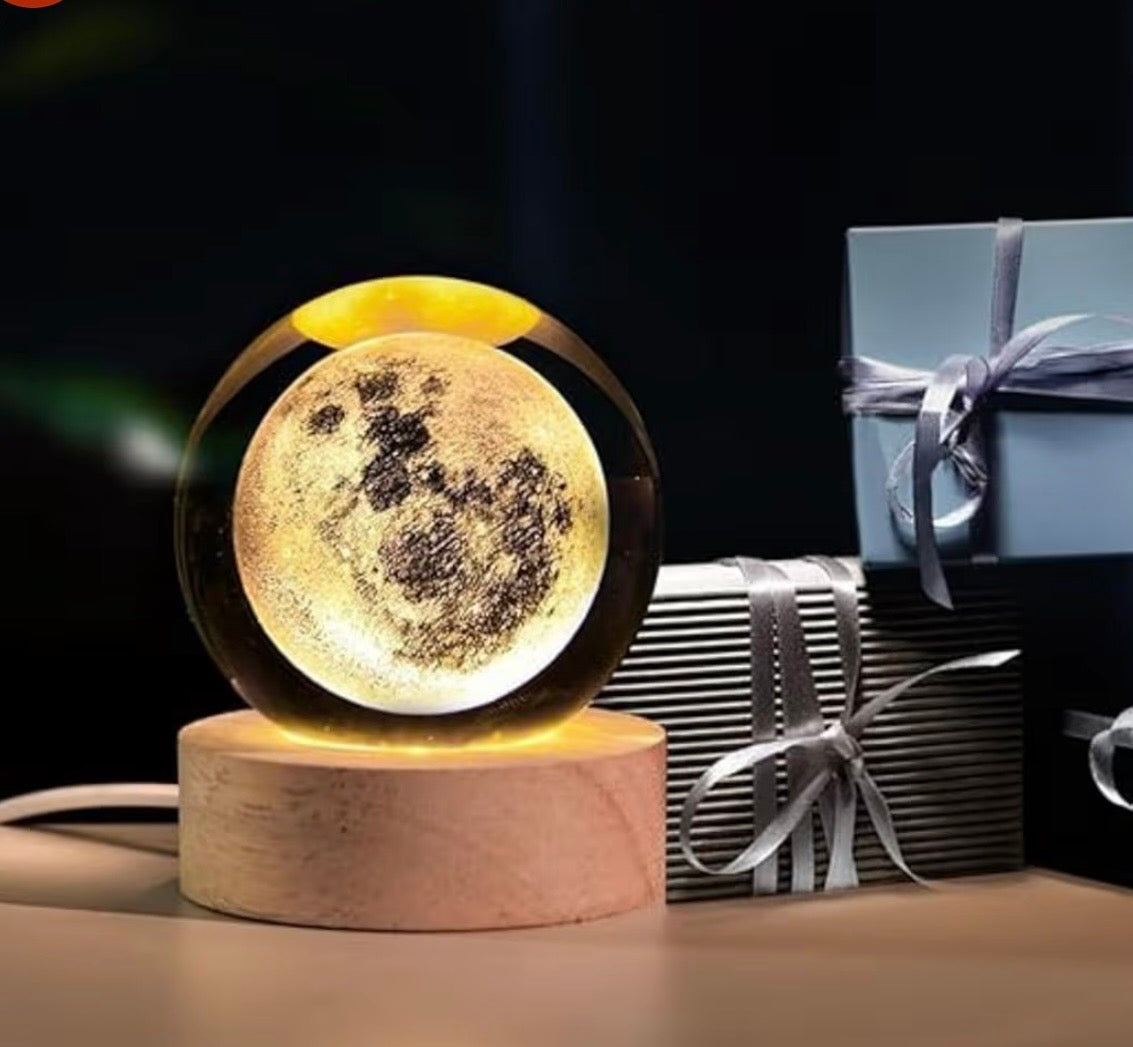HOMBAY Luminous 3D Moon Crystal Lamp – Ambient LED Decor Light.