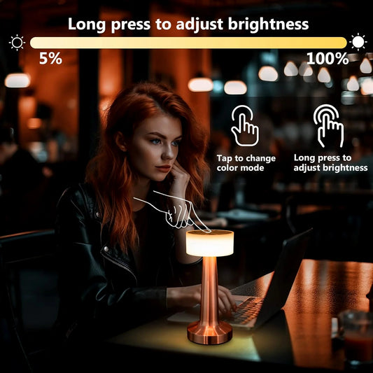 HOMBAY Touch Dimmable Table Lamp – Warm LED, 3 Color Modes, Modern Metal Finish