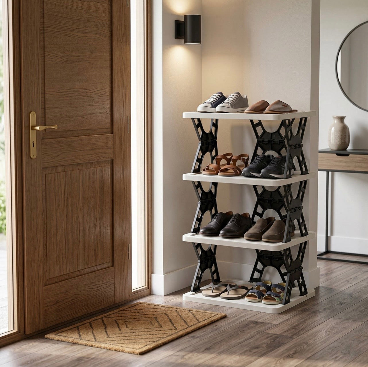 Hombay 4-Layer Multipurpose Storage Rack | Foldable Kitchen, Bathroom & Home Organizer