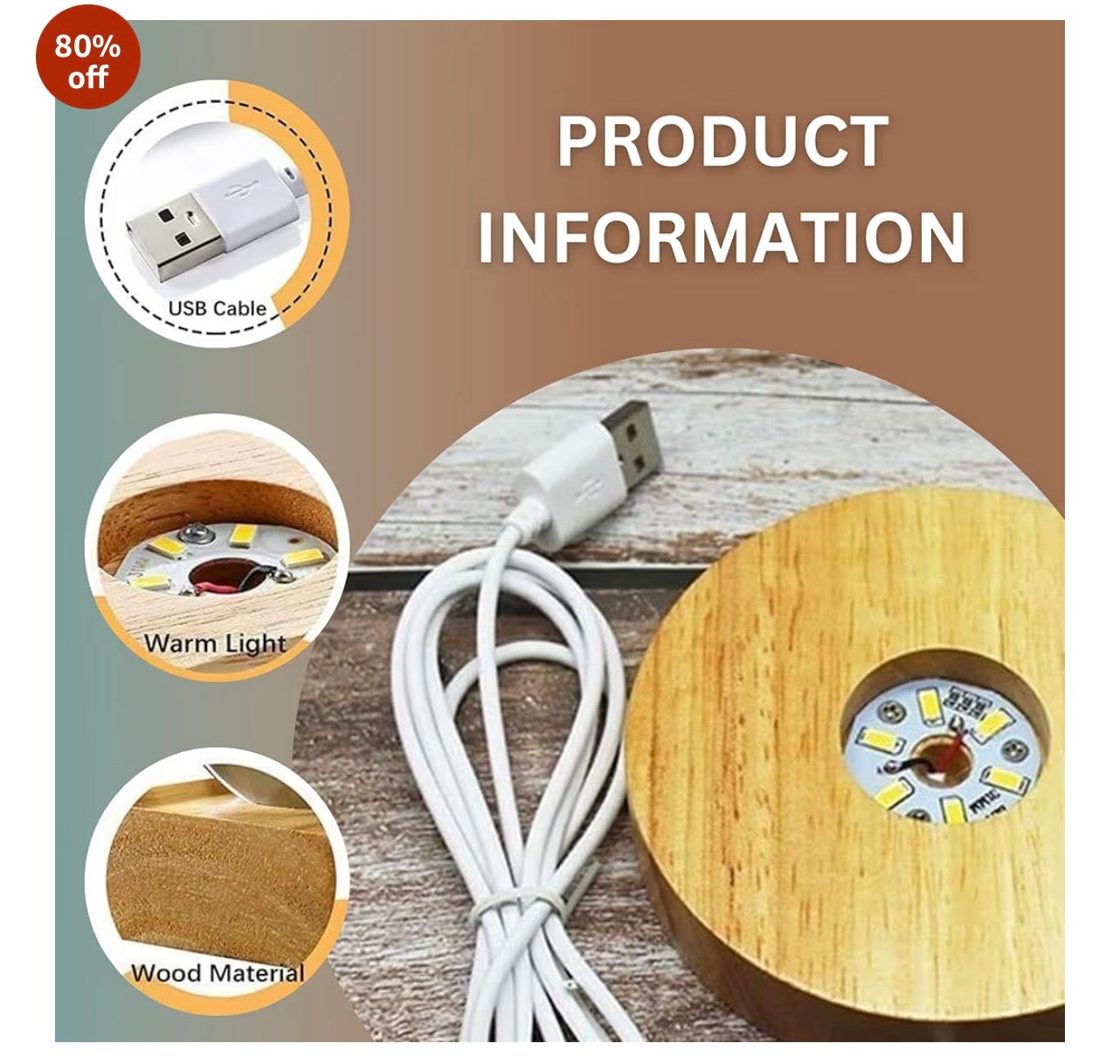 HOMBAY Luminous 3D Moon Crystal Lamp – Ambient LED Decor Light.