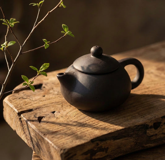 Hombay Ceramic Teapot & Tea Cup Set | Premium Matte Black Tea Set for Home & Gifting