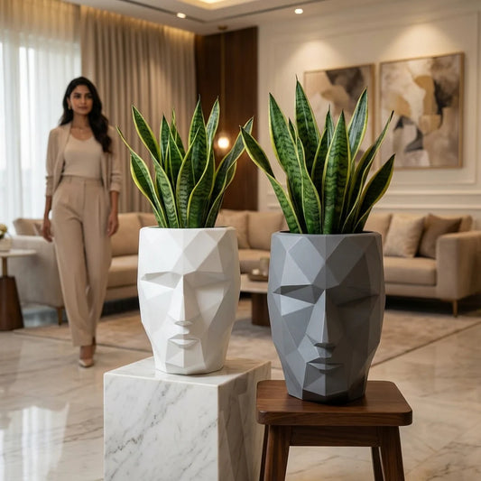 Iron Man Face Planter Pot (Pack of 1) – Luxury Geometric Designer Unique Plant Pots for Living Room, Bedroom, Office, Villa, & premium commercial interiors