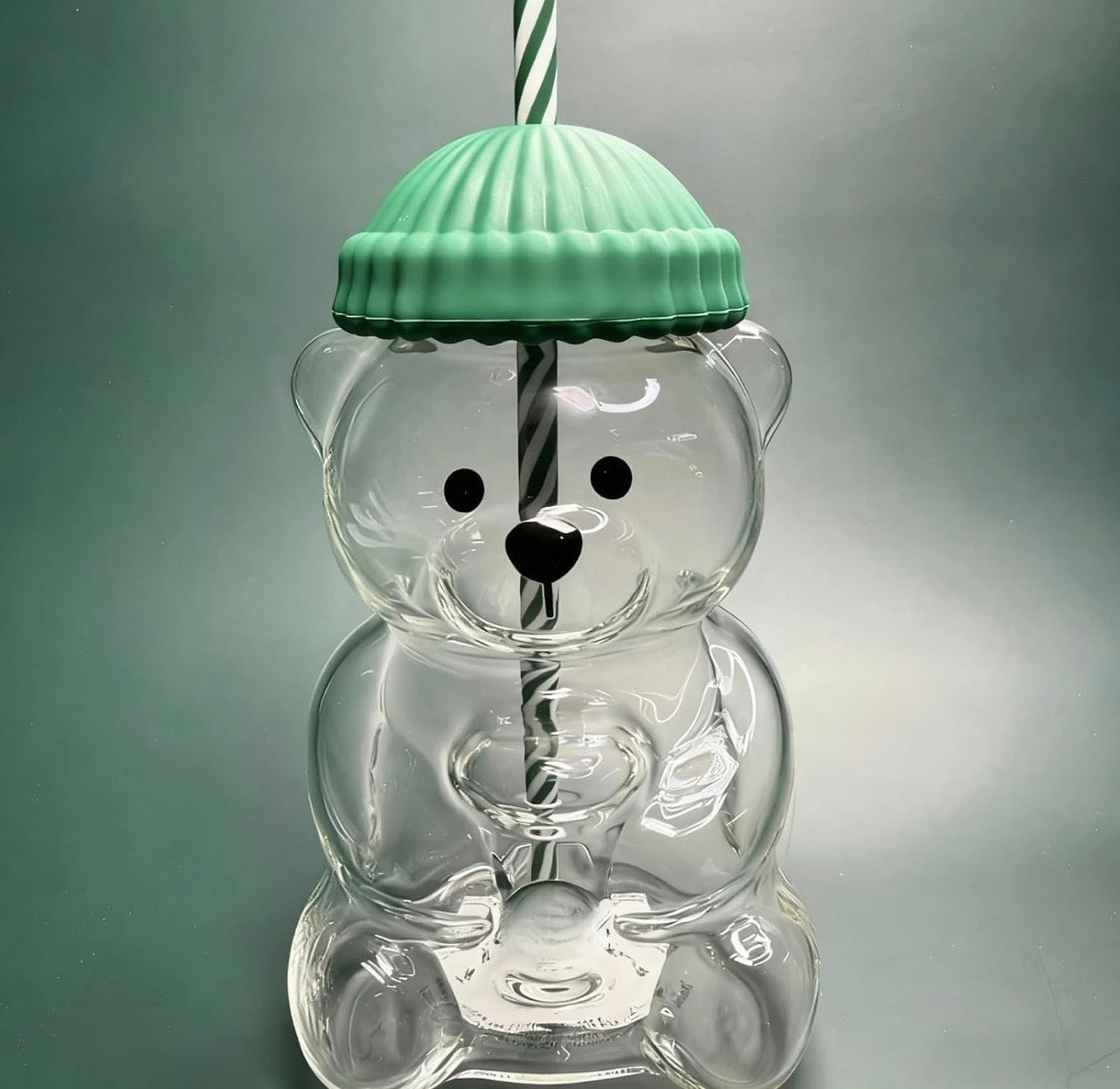 HOMBAY™ Honey Bear Glass Cup with Straw & Leak-Proof Lid | 20oz (590ml)