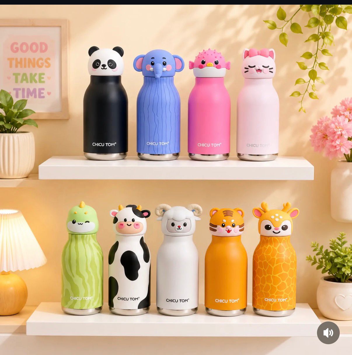 Hombay Kids Animal Stainless Steel Insulated Water Bottle | 500ml Leakproof School Bottle for Kids