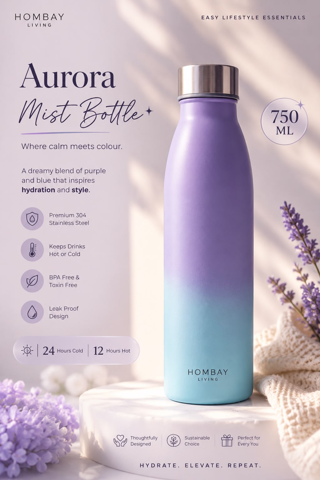 HOMBAY™ Aurora Gradient Bottle 750ML